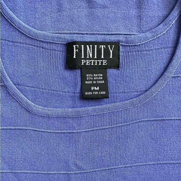 FINITY Women’s Top Lilac Blue Ribbed Tank Top Blouse Sleeveless T- Shirt Top - Picture 8 of 8